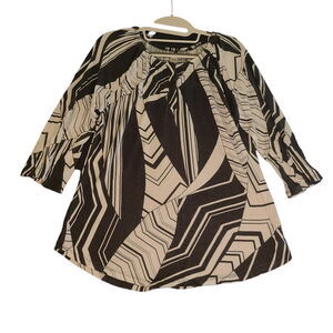 Thomas & Olivia Womens Blouse Multi-Color Size PM Viscose Blend 3/4 Sleeve